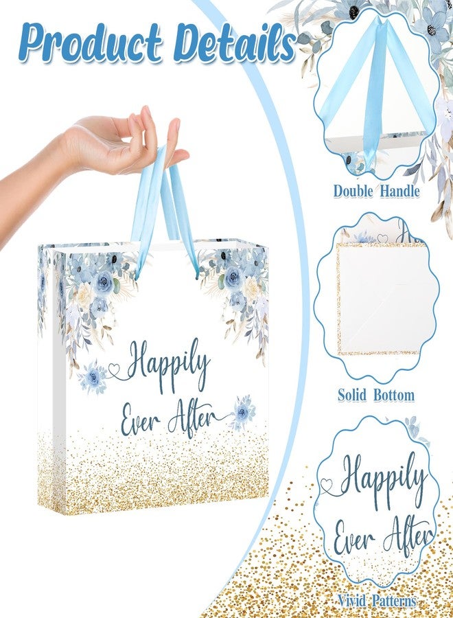 Woosytoo Wedding Gift Bag Bridal Shower Gift Bag with Tissue Paper and Card Engagement Bride to Be Paper Bags Happily Ever Life Wedding Wrapping Paper for Bride to Be Engage Bachelorette Party Supplies Decor - Image 3
